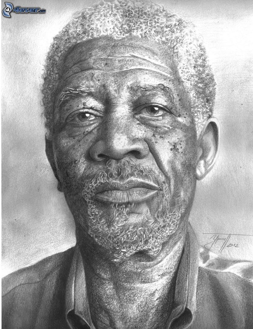 Morgan Freeman, tecknat