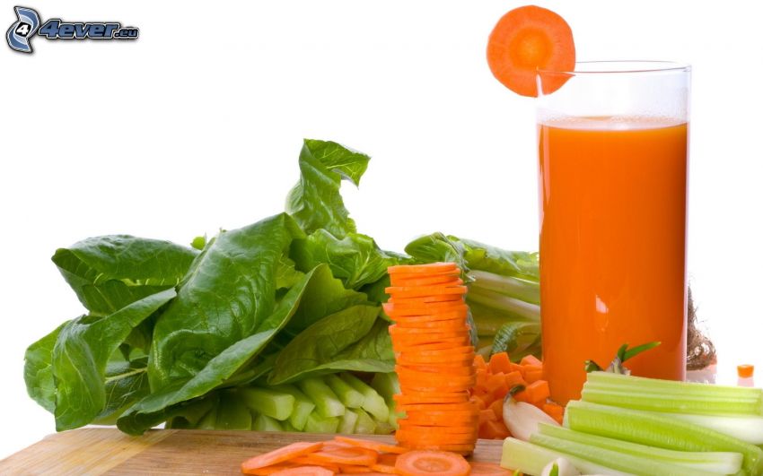 färsk juice, morötter, grönsaker
