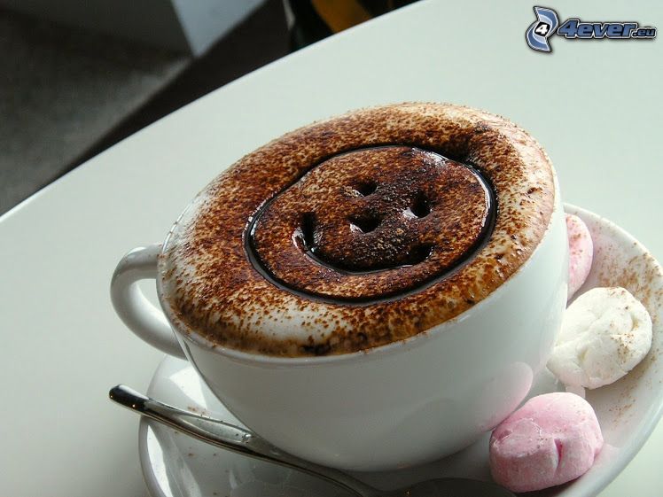 latte art, smiley, kopp, cappuccino