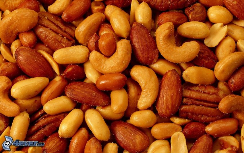 nötter, mandlar, cashewnötter, jordnötter, valnötter