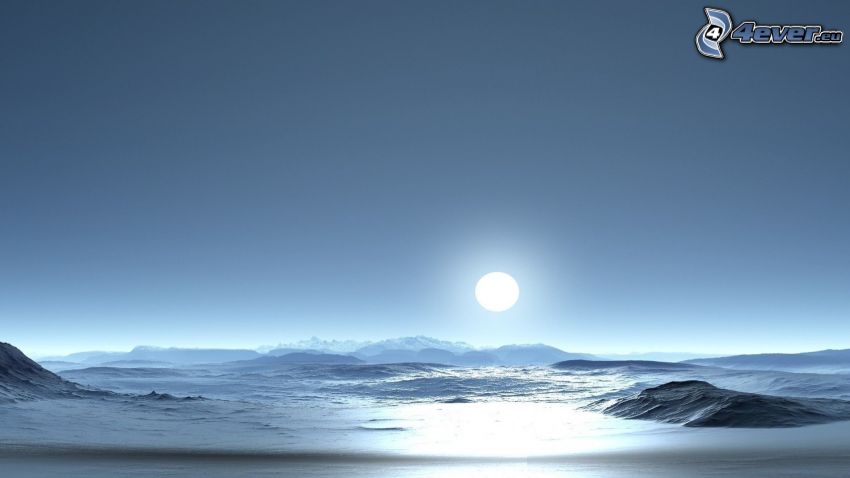Antarktis, sol, hav