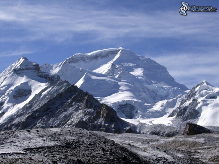 Cho Oyu, snöig bergskedja