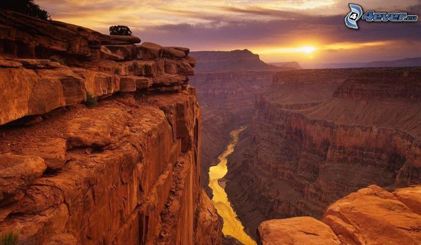 Grand Canyon, rev, klippiga berg, utsikt över landskap