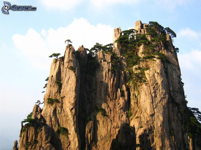 Huangshan, klippiga berg