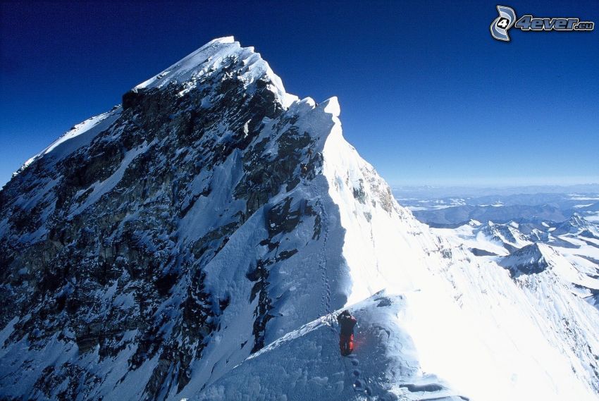Mount Everest, snöigt berg