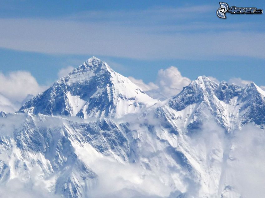 Mount Everest, snöklädda berg