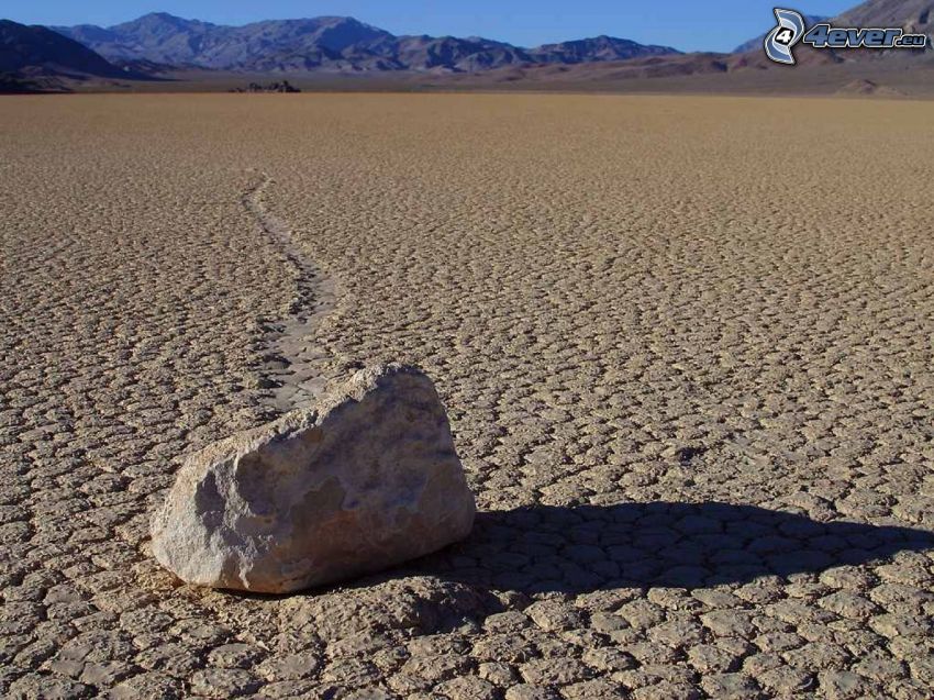 Death Valley, sten, torr jord, bergskedja