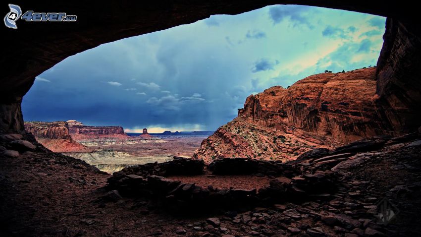 grotta, klippor, Arizona