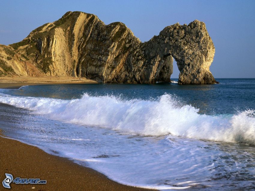 port av klippor i havet, kust
