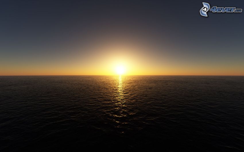 solnedgång över havet