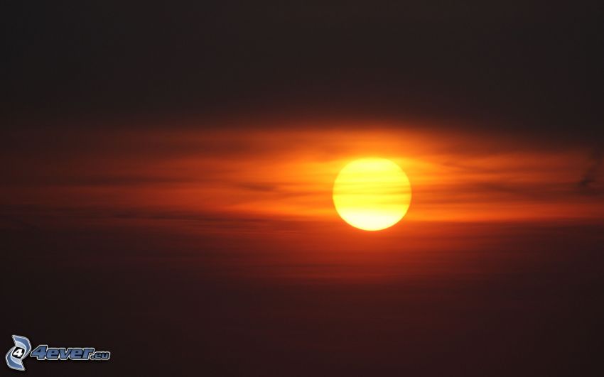 sol, orange himmel