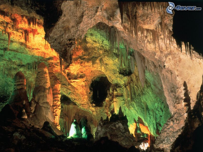 Carlsbad Caverns, New Mexico, USA, grotta, stalaktiter