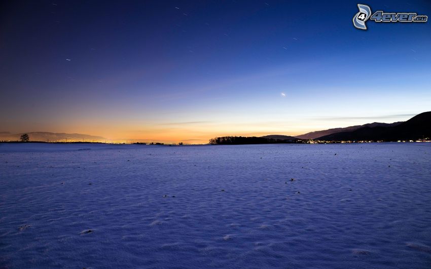 efter solnedgången, snö, kväll, Schweiz