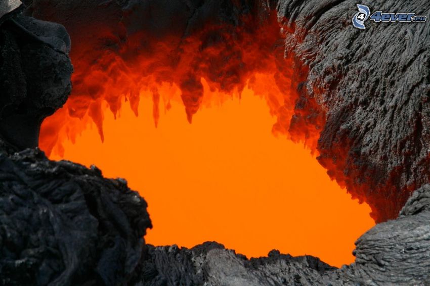 lava, klippor