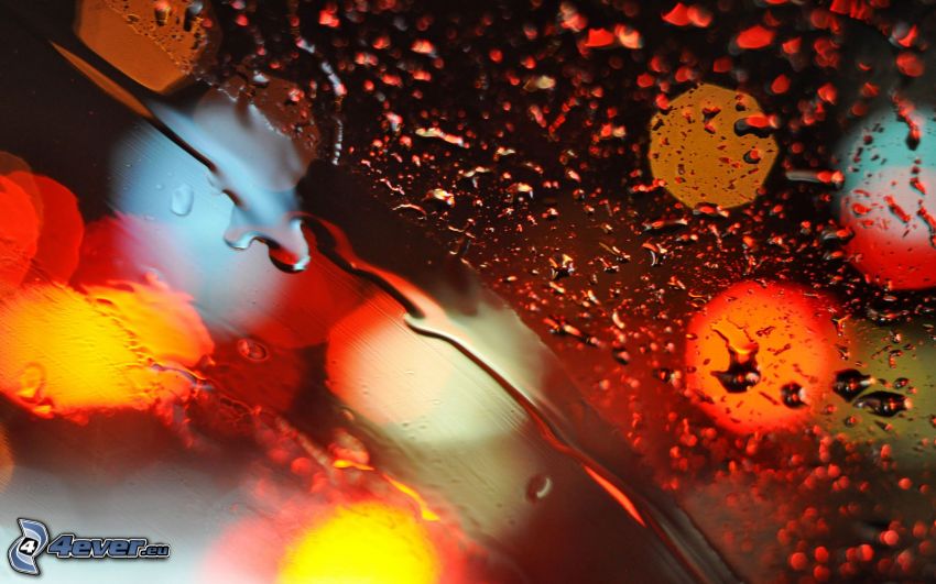 regndroppar, glas
