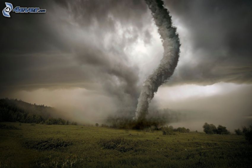 tornado, mörka moln