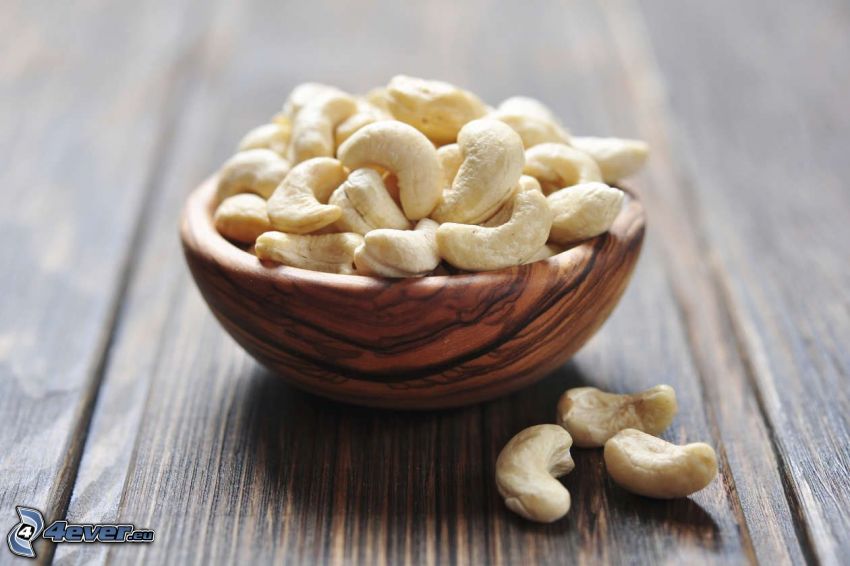 cashewnötter, skål