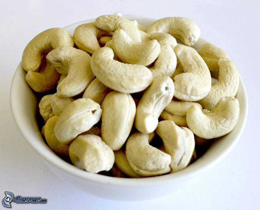 cashewnötter, skål