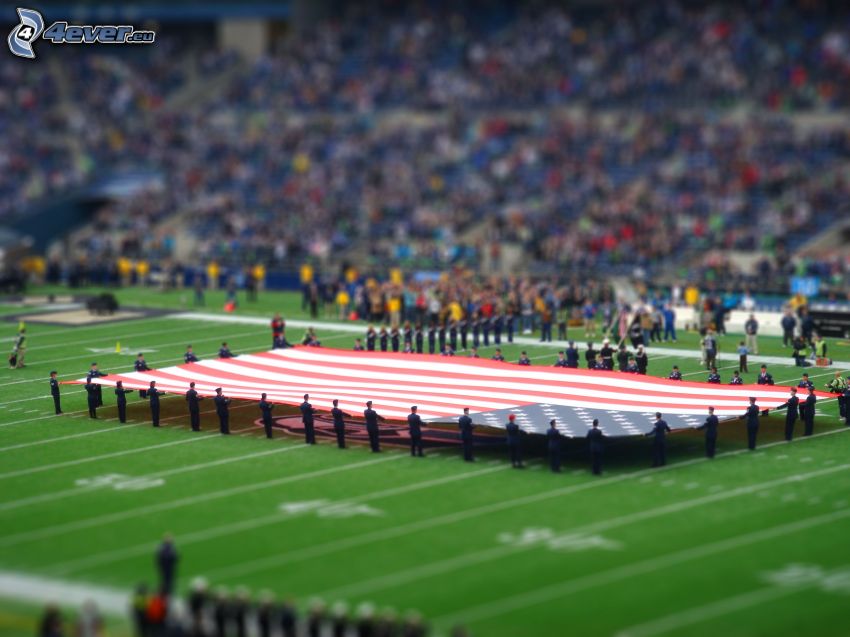 Amerikanska flaggan, lekplats, diorama