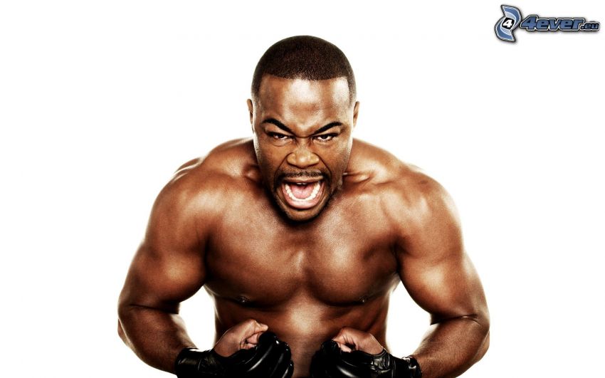 boxer, mörkhyad man