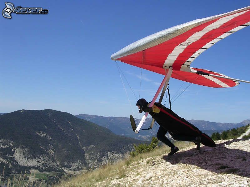 hängglidare, flygstart, bergskedja