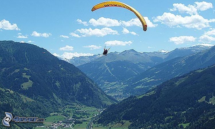 paragliding, berg
