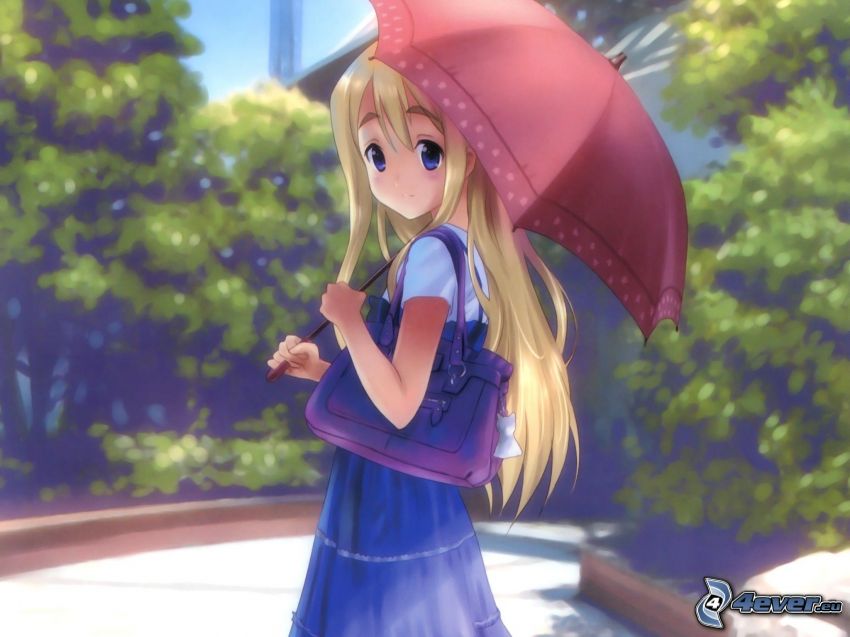 flicka med paraply