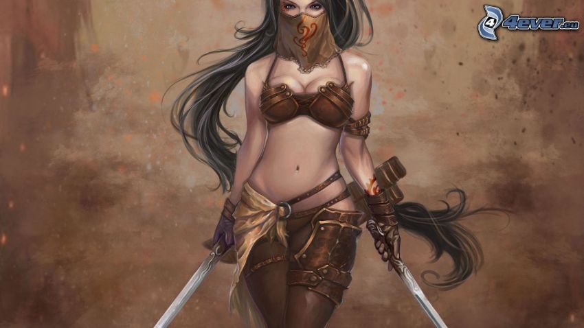 kvinna med svärd, kämperska
