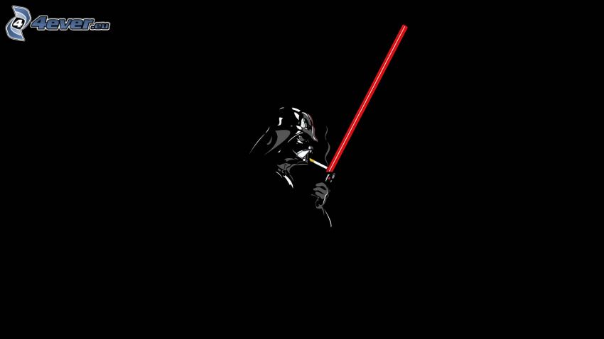 Darth Vader, cigarett, lysande svärd