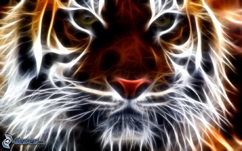 fraktal tiger, fraktaldjur