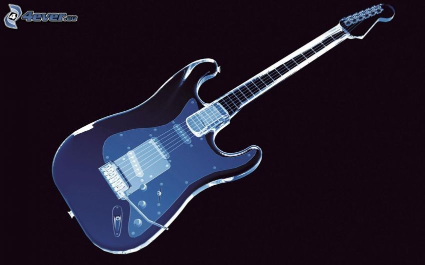 tecknad gitarr