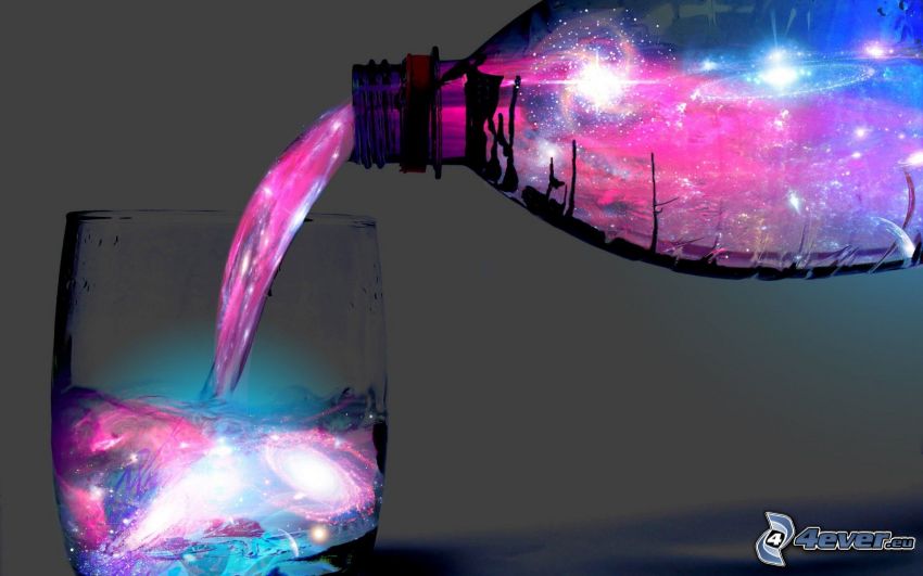 vatten, universum, glas