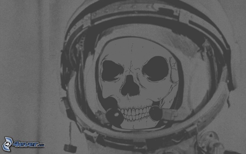 dödskalle, figur av astronaut