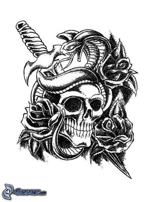 dödskalle, tatuering