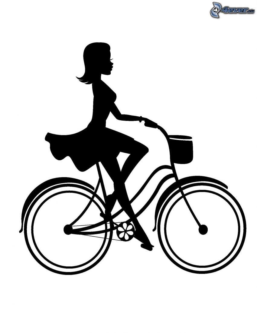 flicka på cykel