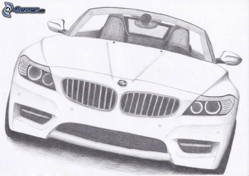 BMW, tecknad bil