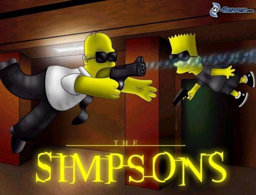 Matrix, The Simpsons, parodi, Homer Simpson, Bart Simpson