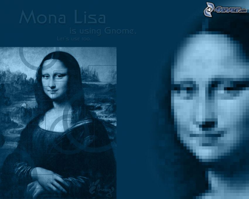 Mona Lisa, Gnome, bild, Linux