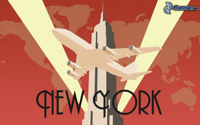 New York, flygplan, Empire State Building