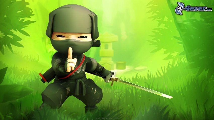 ninja, grönska