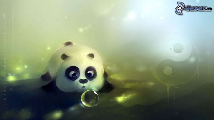 panda, yin yang