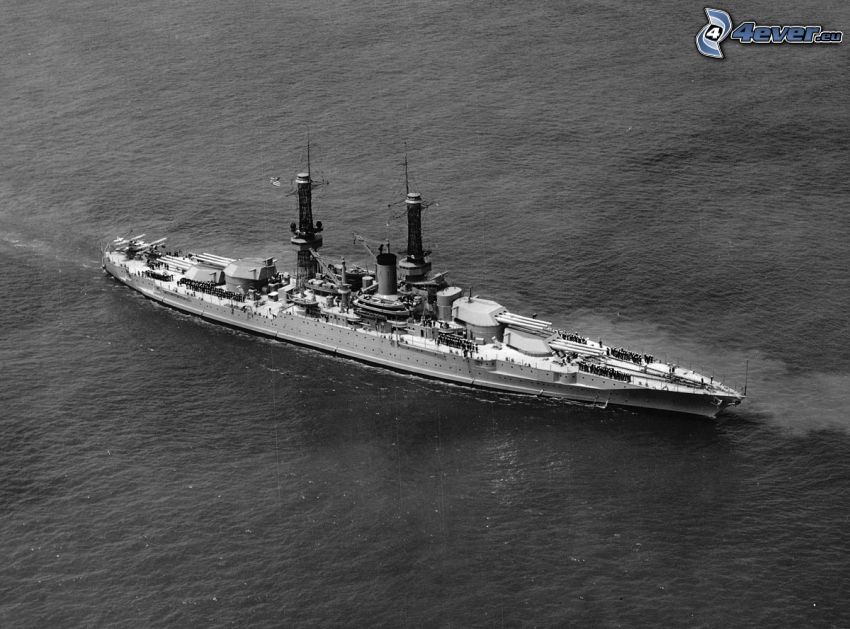 USS Idaho, svartvitt foto
