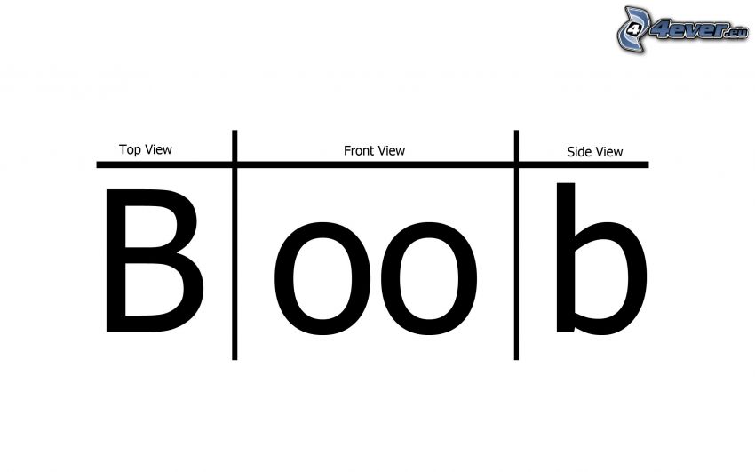 Boob, bröst, bokstäver