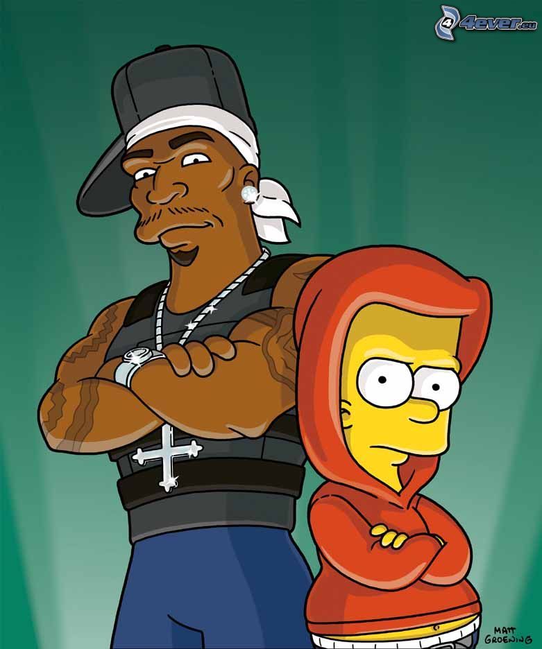The Simpsons, 50 Cent, Bart Simpson, hiphoppare