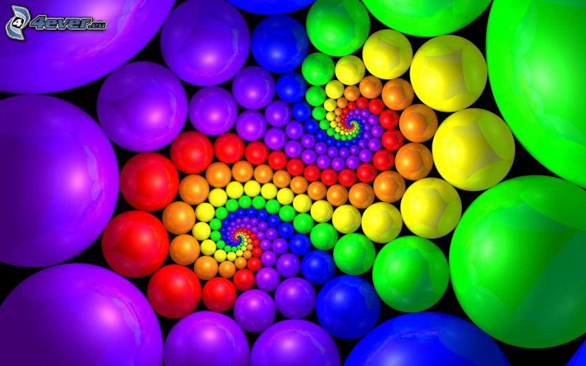 bolas abstractas, bolas de colores