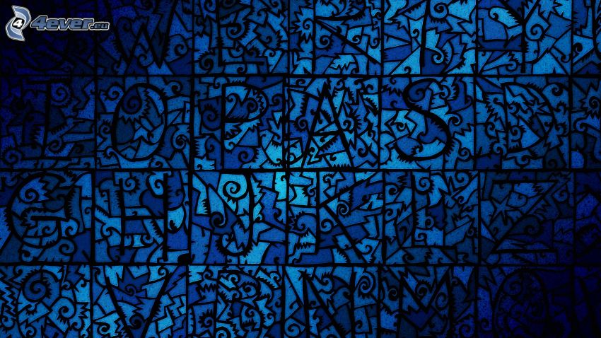 dibujo de pantalla abstracto, fondo azul, cuadrados