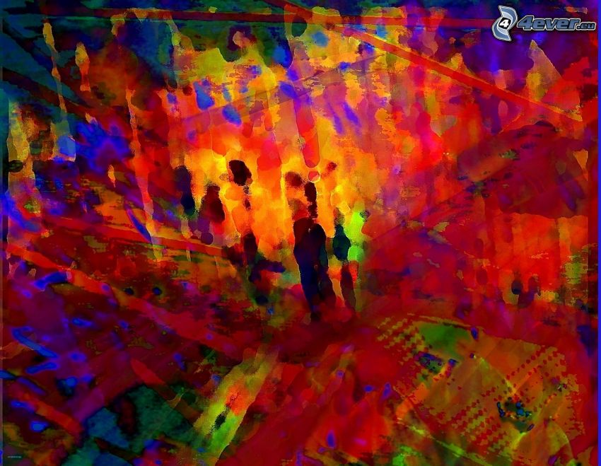 dibujo de pantalla abstracto, manchas de color