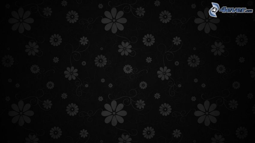 flores digitales, fondo negro