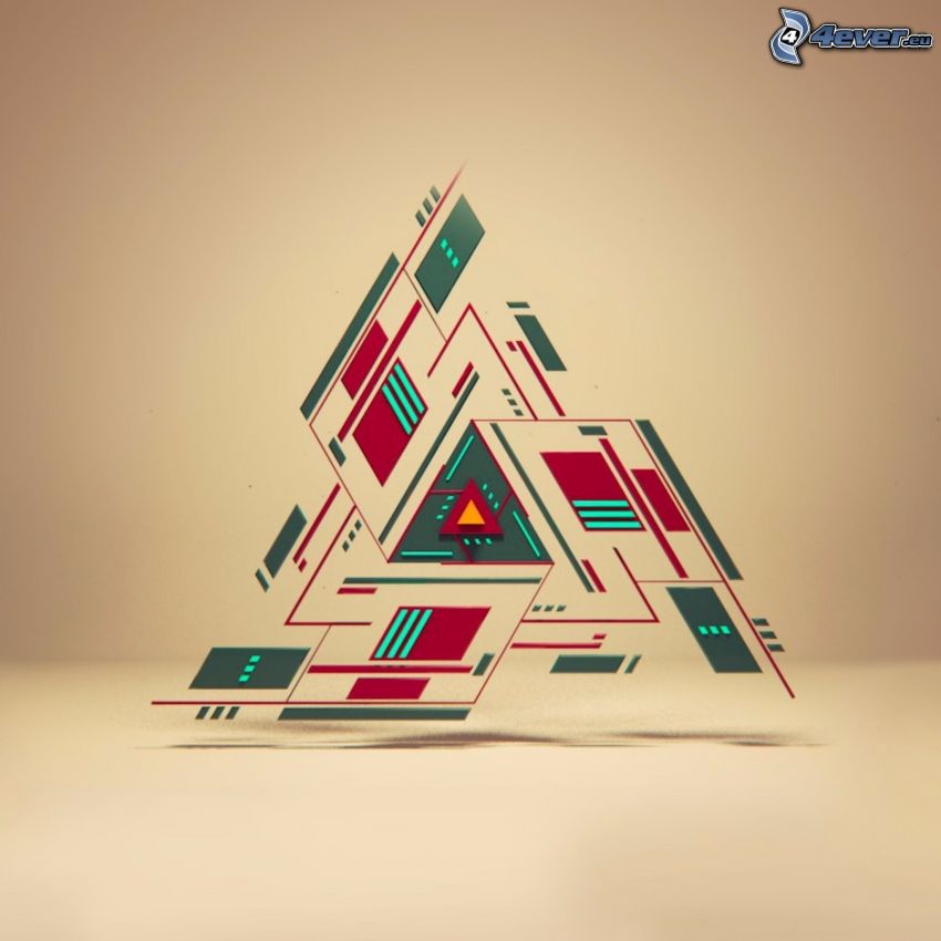 triángulos, dibujo de pantalla abstracto