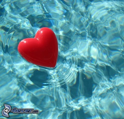 corazón, amor, agua